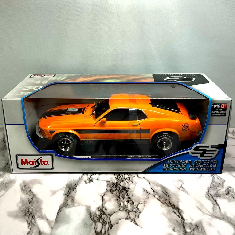 1970 Ford Mustang Mach 1 Orange 428 Twister Special Edition 1:18 Diecast Maisto